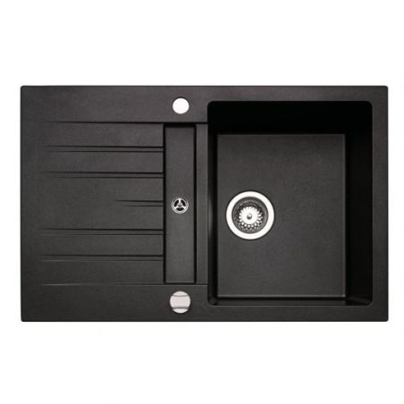 Corto 780 - lot Evier encastrable, granite nero et mitigeur Drive 1S, couleur acier inox/noir Corto 780 - lot Evier encastrable, granite nero et mitigeur Drive 1S, couleur acier inox/noir
