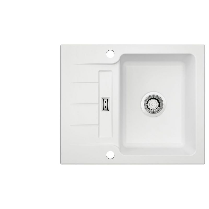 LineUP 2E, Evier encastrable, Blanc brillant