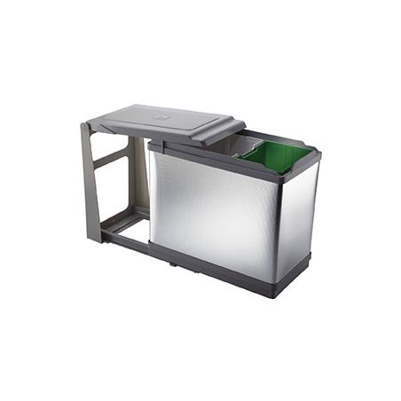 Poubelle coulissante aluminium 26L 2 bacs Poubelle coulissante aluminium 26L 2 bacs