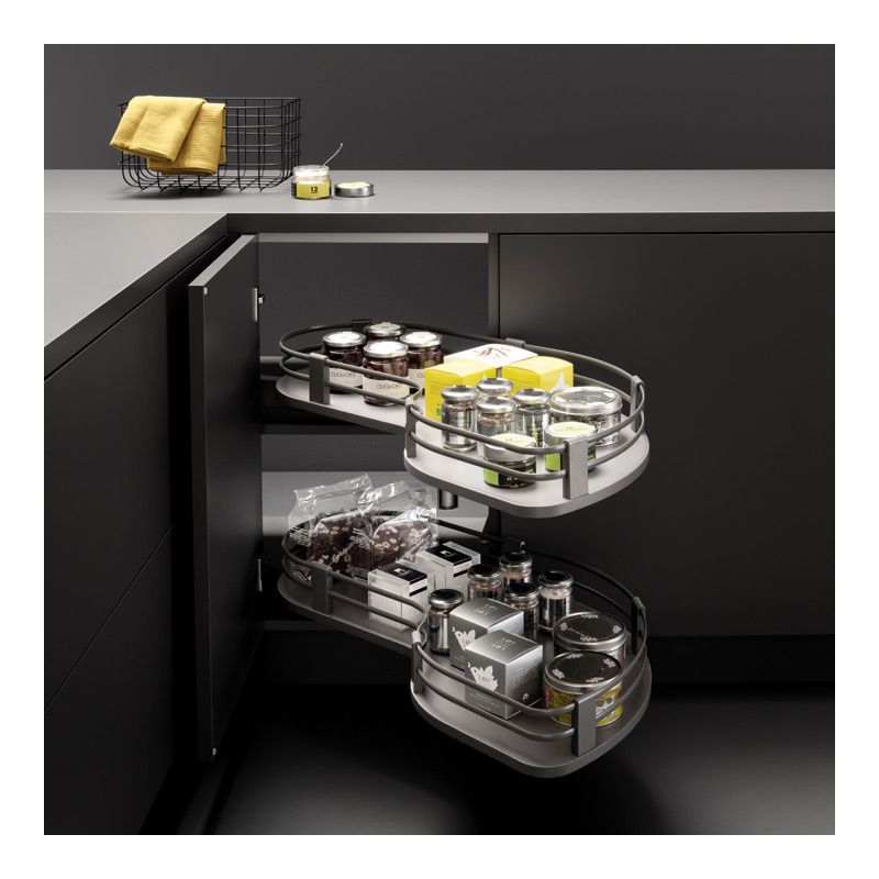 Ferrure Uniko Anthracite sans amortisseur pour porte de 450 mm