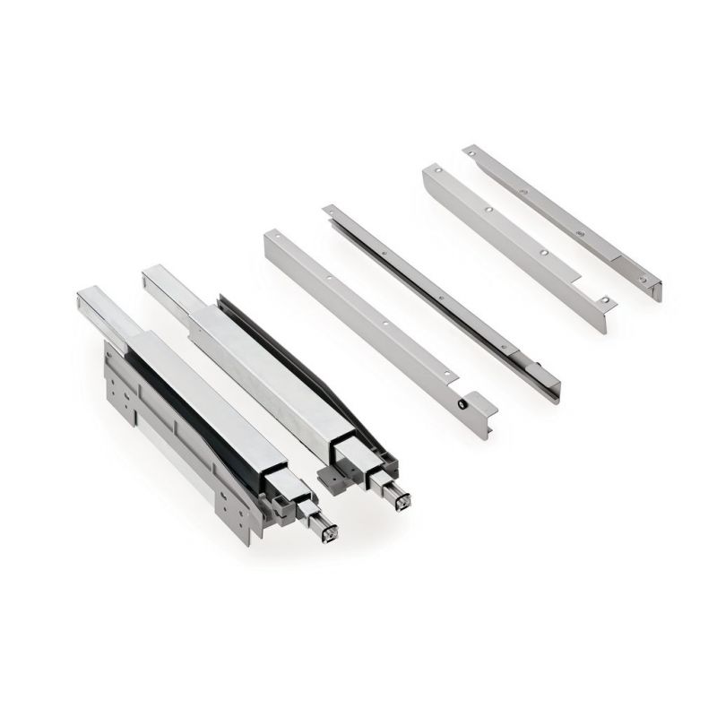 Ferrure de table extractible TopFlex pour caisson de 450mm à 900 mm, Argent