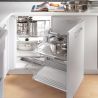 Ferrure Magic Corner Arena Classic Blanc Sens Gauche avec amortisseur pour porte de 450 mm Ferrure Magic Corner Arena Classic Blanc Sens Gauche avec amortisseur pour porte de 450 mm