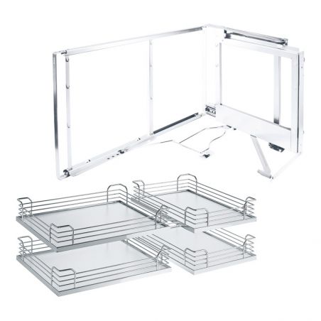 Ferrure Magic Corner Arena Classic Blanc Sens Gauche avec amortisseur pour porte de 450 mm Ferrure Magic Corner Arena Classic Blanc Sens Gauche avec amortisseur pour porte de 450 mm
