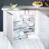 Ferrure Magic Corner Arena Style Blanc Sens Droit avec amortisseur pour porte de 450 mm Ferrure Magic Corner Arena Style Blanc Sens Droit avec amortisseur pour porte de 450 mm