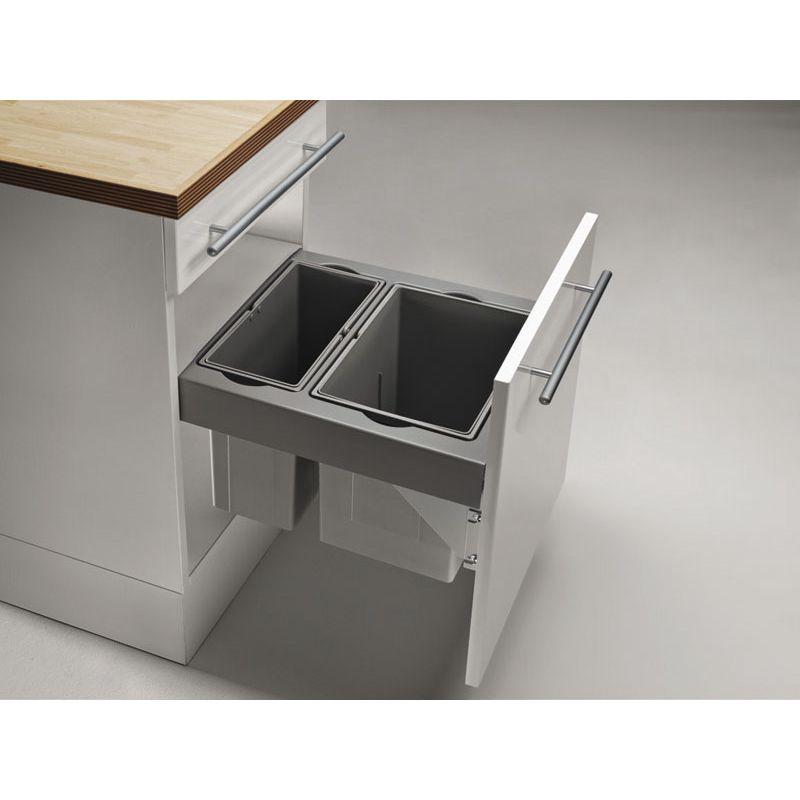 Poubelle coulissante suspendue 28L 2 bacs