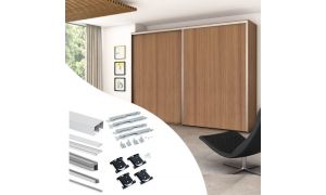 Kits ferrure porte coulissante placard : systèmes complets sur rail