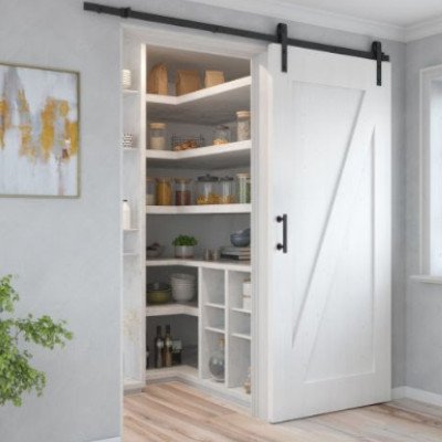 Kit de quincaillerie pour porte coulissante suspendue en bois