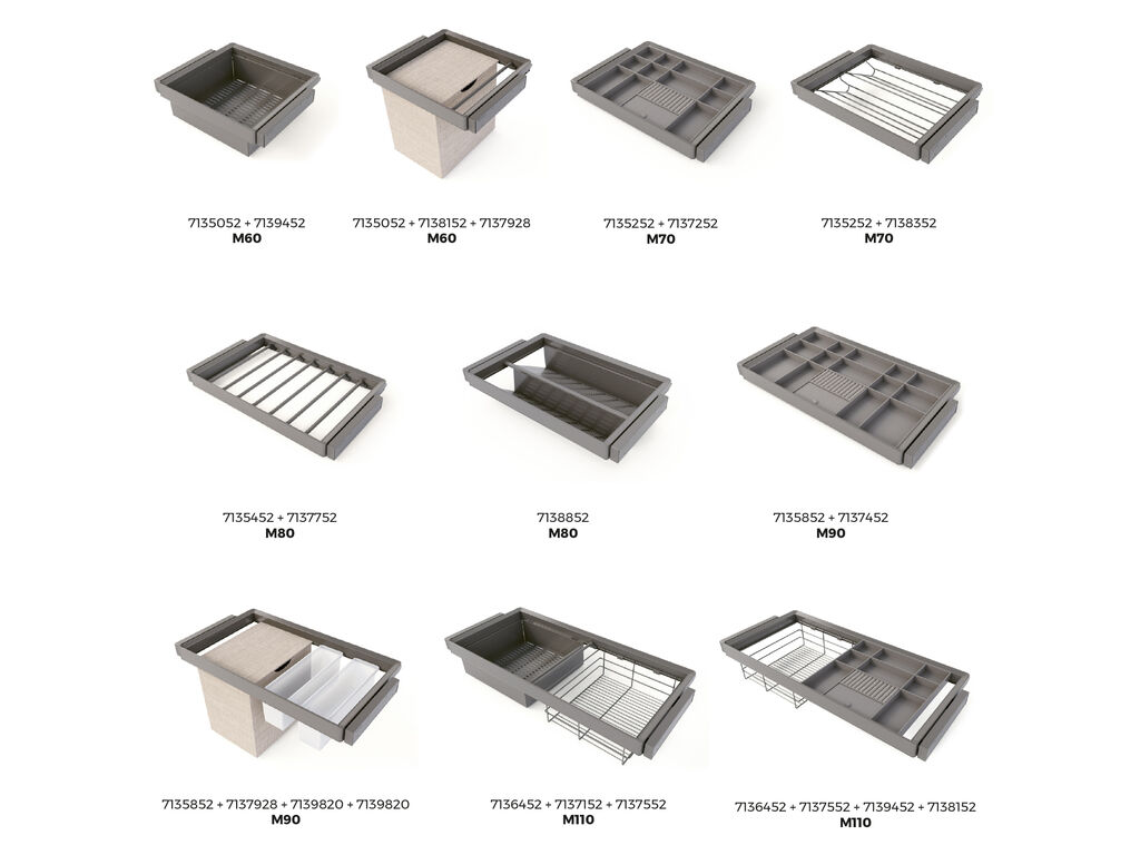 Gamme Quartz de Emuca - Combinaisons possibles