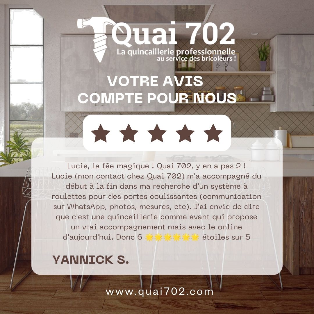 Avis de Yannick sur l’accompagnement de Quai 702 pour choisir un système de portes coulissantes - Quai 702