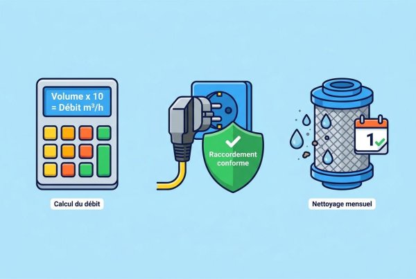 Illustration d’un guide montage système ventilation cuisine: calcul du débit, raccordement conforme et nettoyage mensuel du filtre pour cuisine professionnelle.